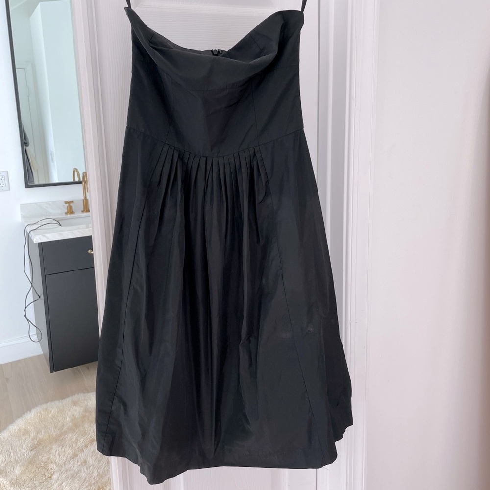 Strapless black pleated Theory dress size 4